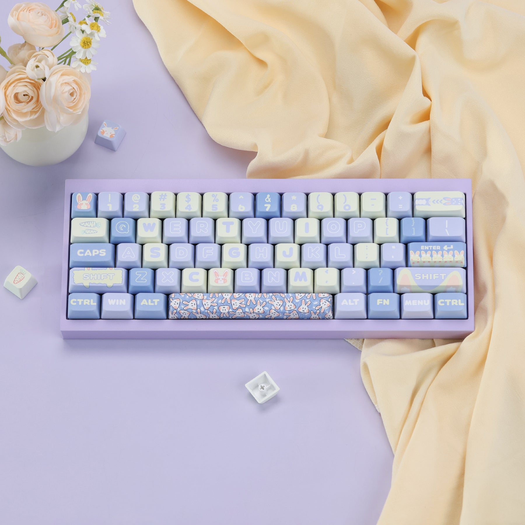 Milk Blue Rabbit MDA Profile Keycaps Set