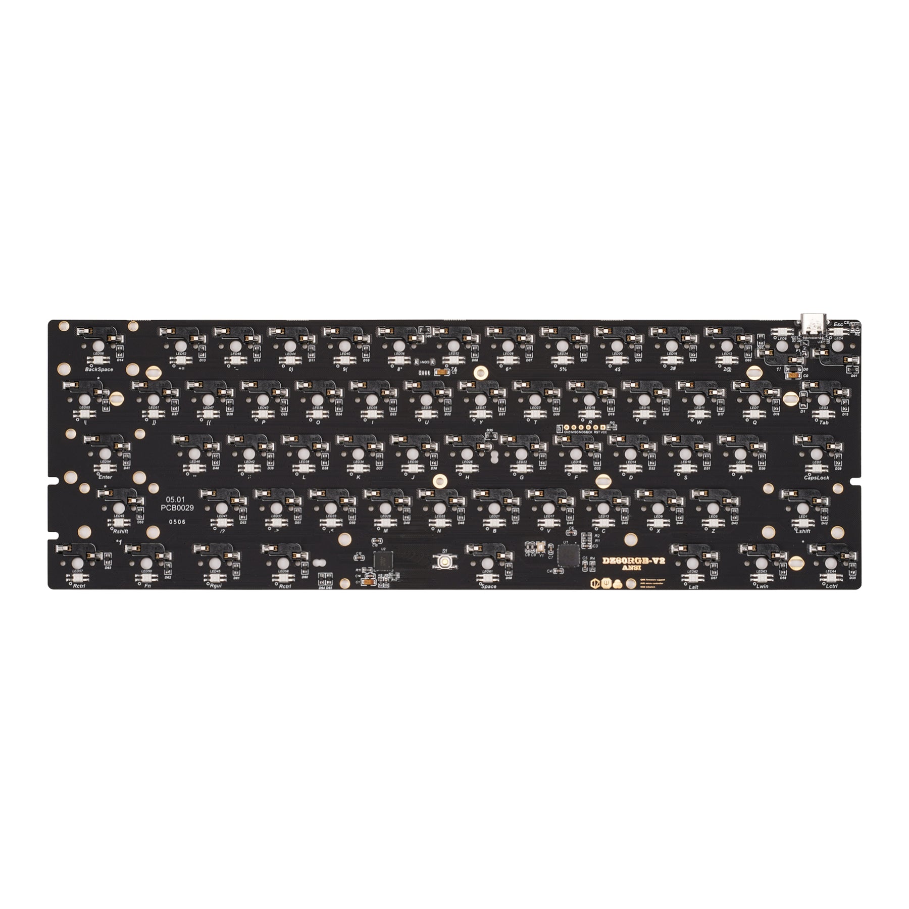 DZ60RGB-ANSI v2 Hot Swap Mechanical keyboard PCB