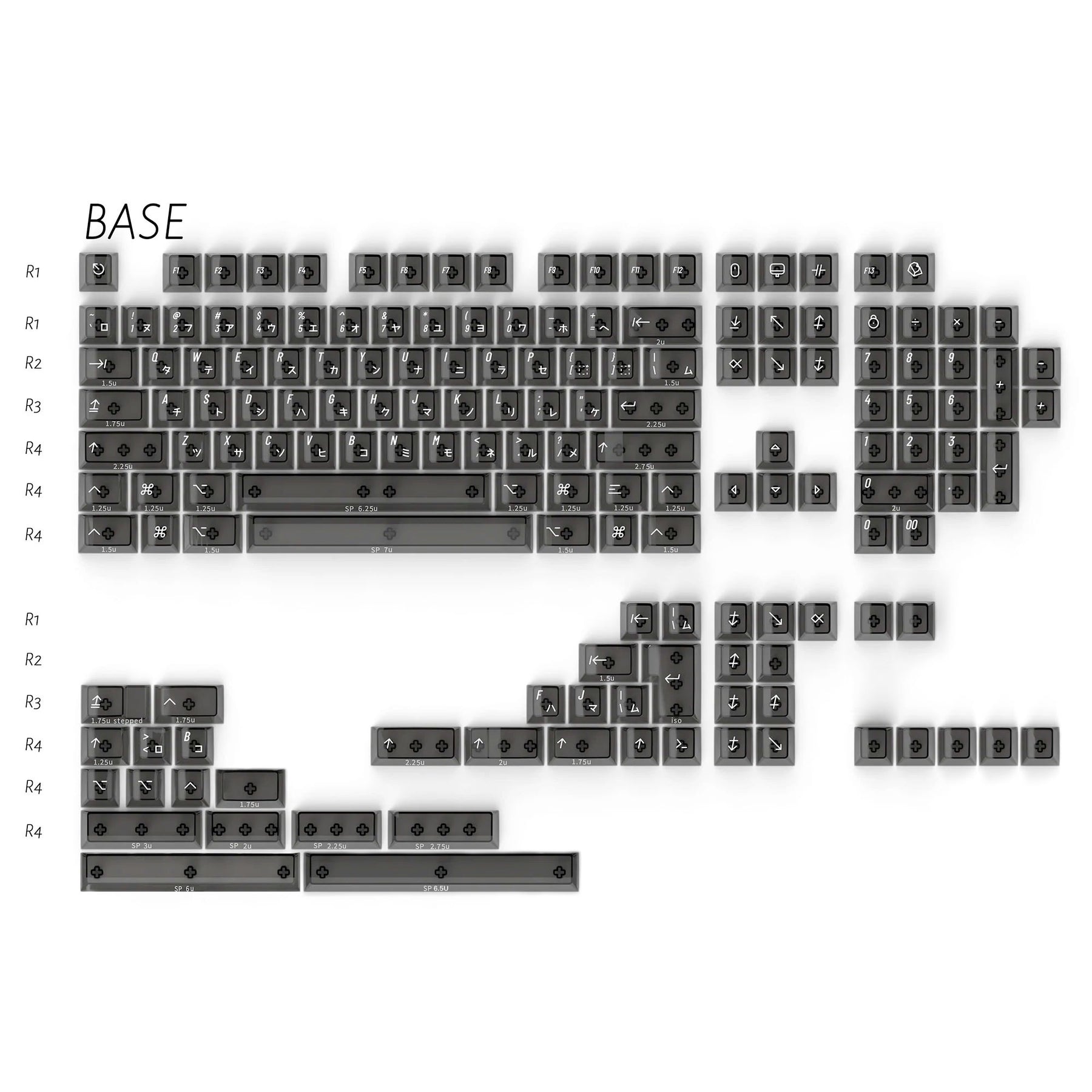 Clear 2048 Keycaps Set
